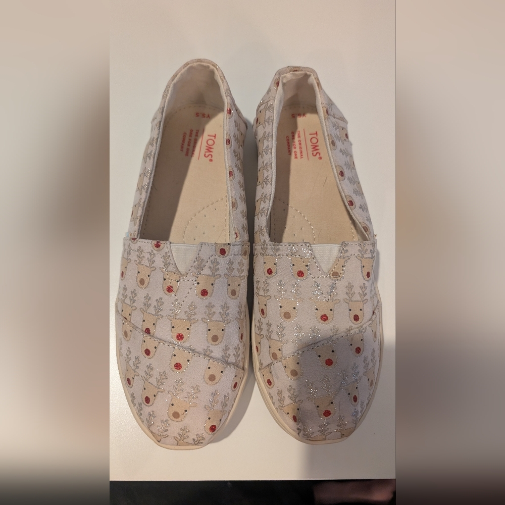 Sparkle Rudolph Tom's Y5.5 (Fits A Women's 7.5) Christmas